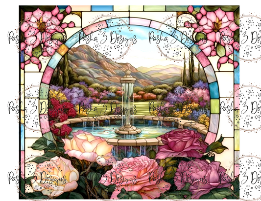 Tw133 Roses Stained Glass