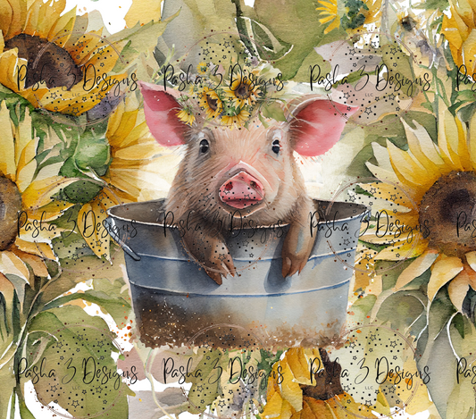 Tw91 Baby Pig Sunflower Bath