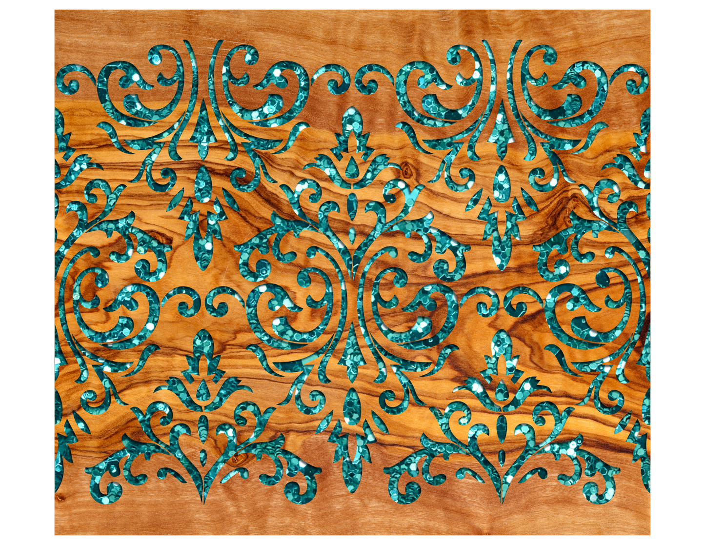 TW1210 woodgrain turquoise glitter