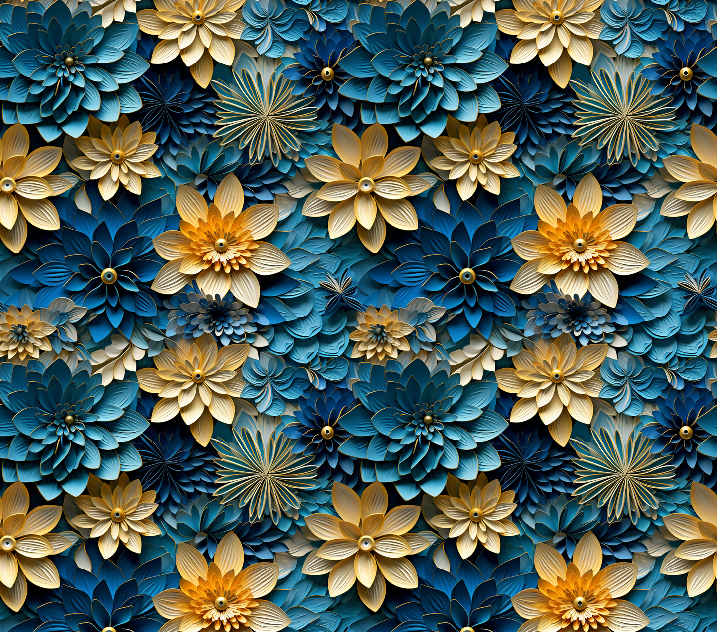 TW1272 3d blue floral