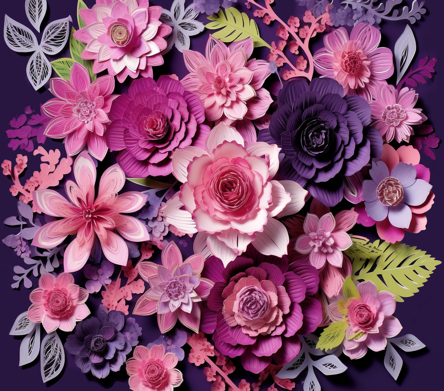 TW1301 3d purple flowers