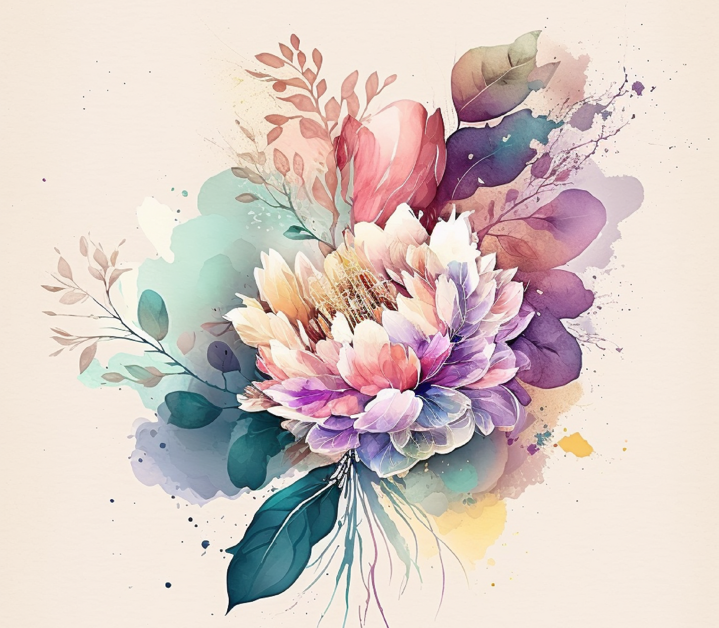 TW1585 floral watercolor