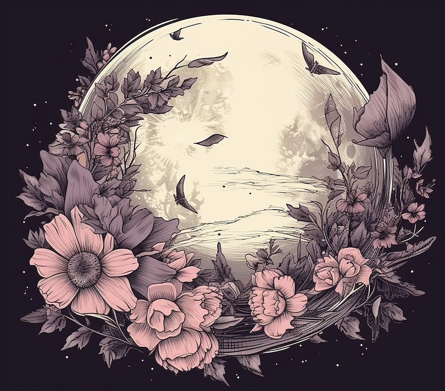 TW2086 celestial floral moon