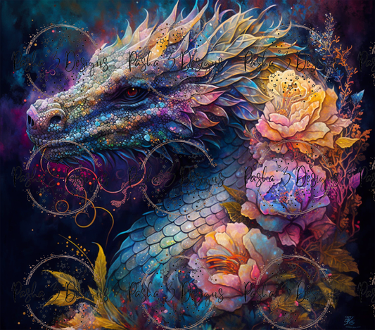 New Alcohol Ink Floral Dragon