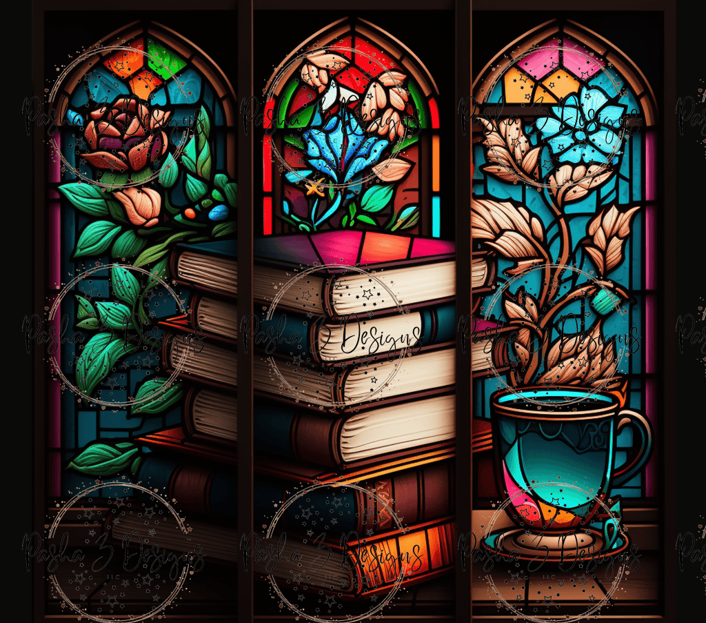 New: Book Stack Stained Glass