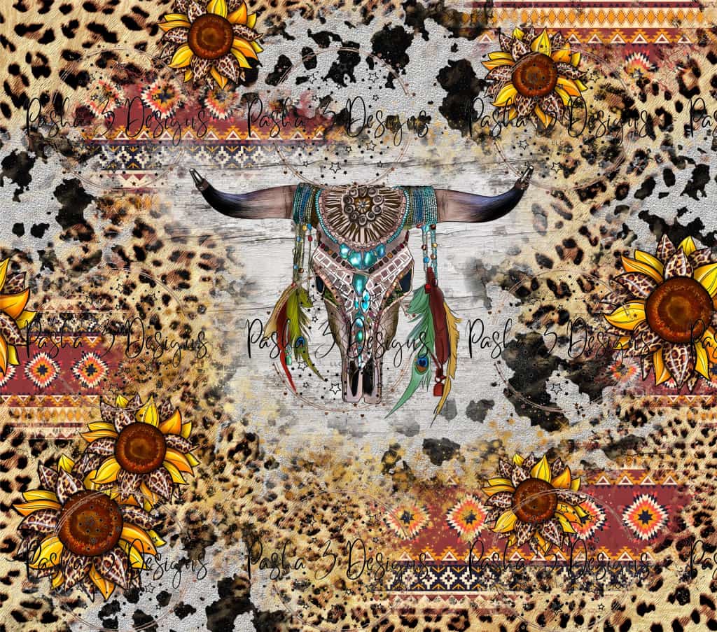 New: Cowskull Head Dress Leopard Cowhide