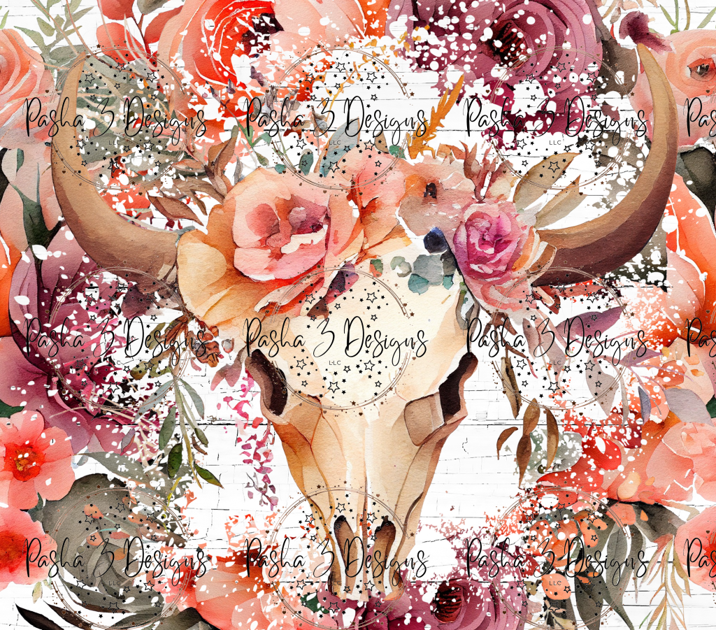 New: Cowskull Pink Floral