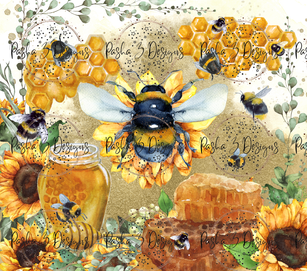 New: Honey Bees Sunflowers