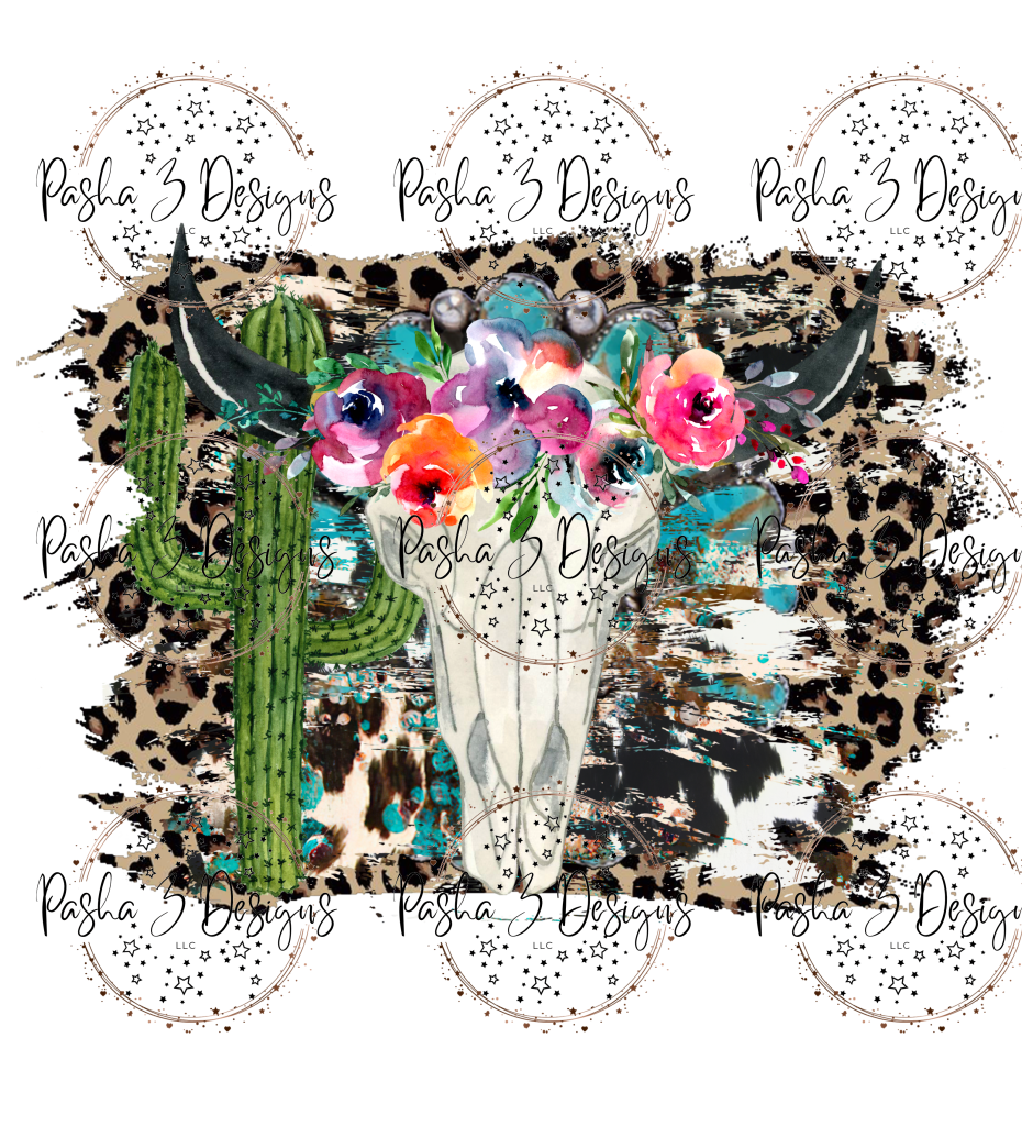 New: Leopard Floral Skull Cactus