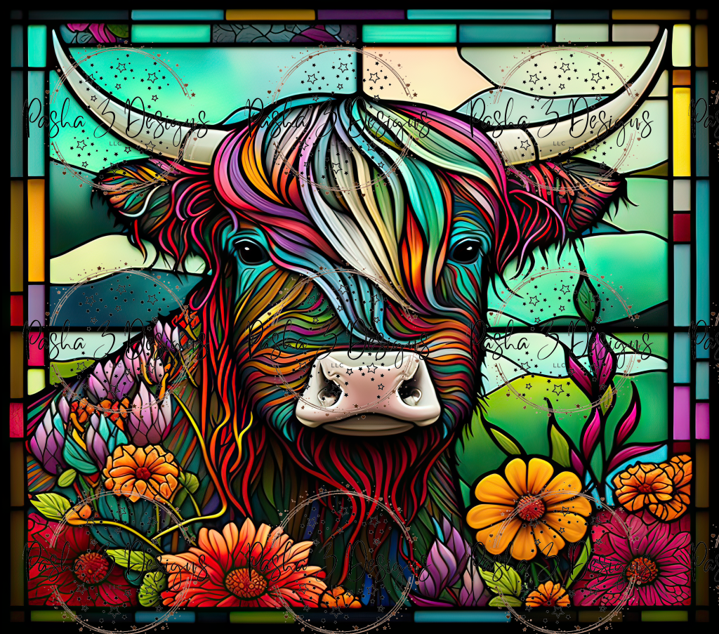 Tw159 Scottish Highland Stained Glass2