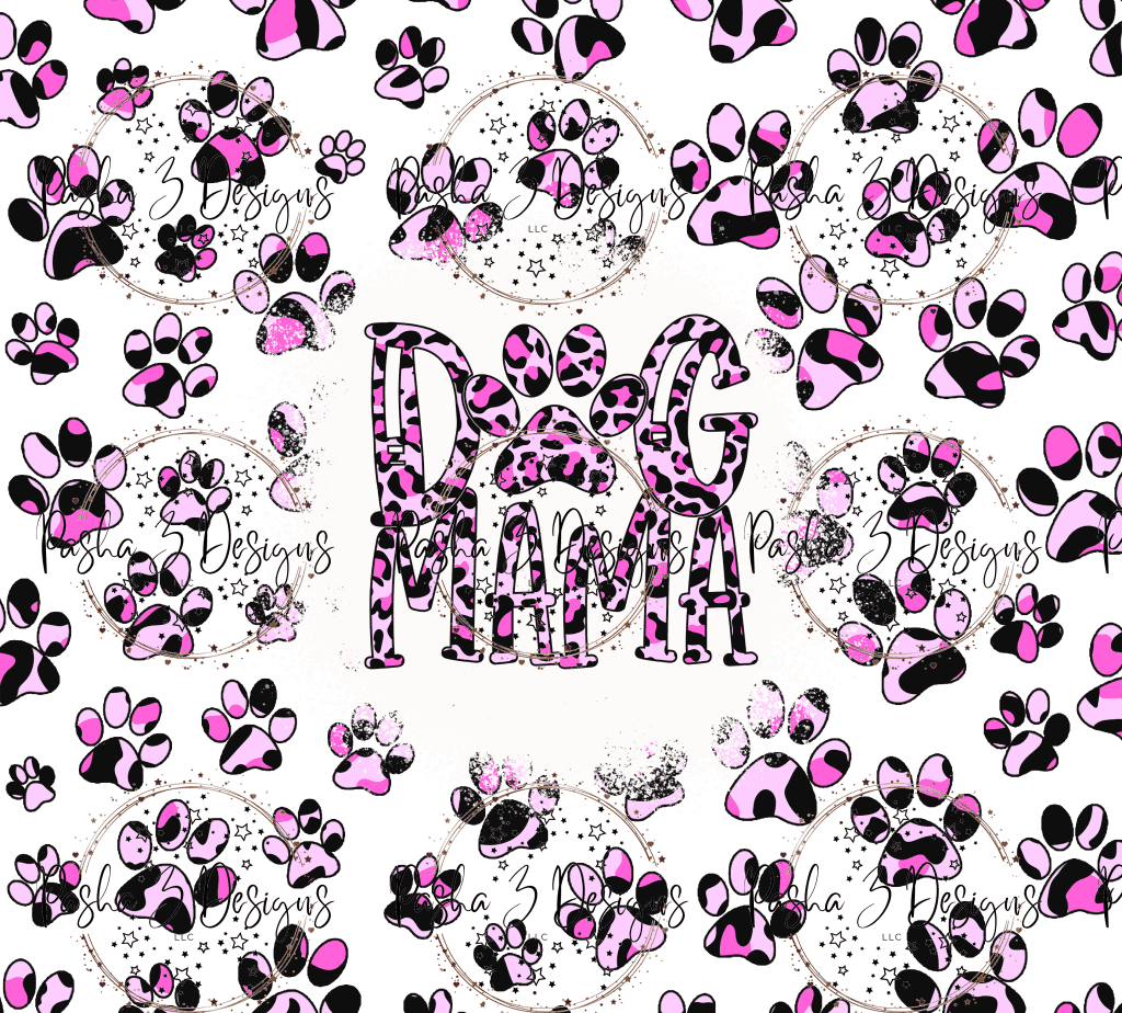 Tw258 Dog Mom Purple/Pink Leopard Paws