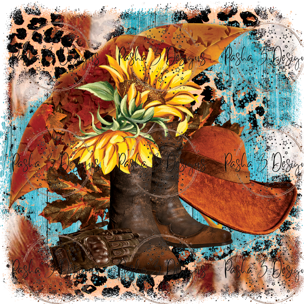 Tw295 Leopard Sunflower Cowboy Boots