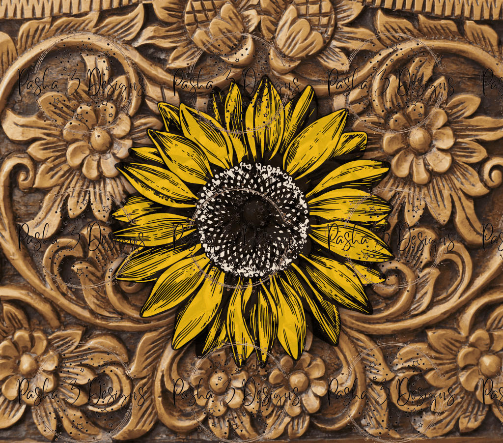 Tw369 Tooled Leather Sunflower