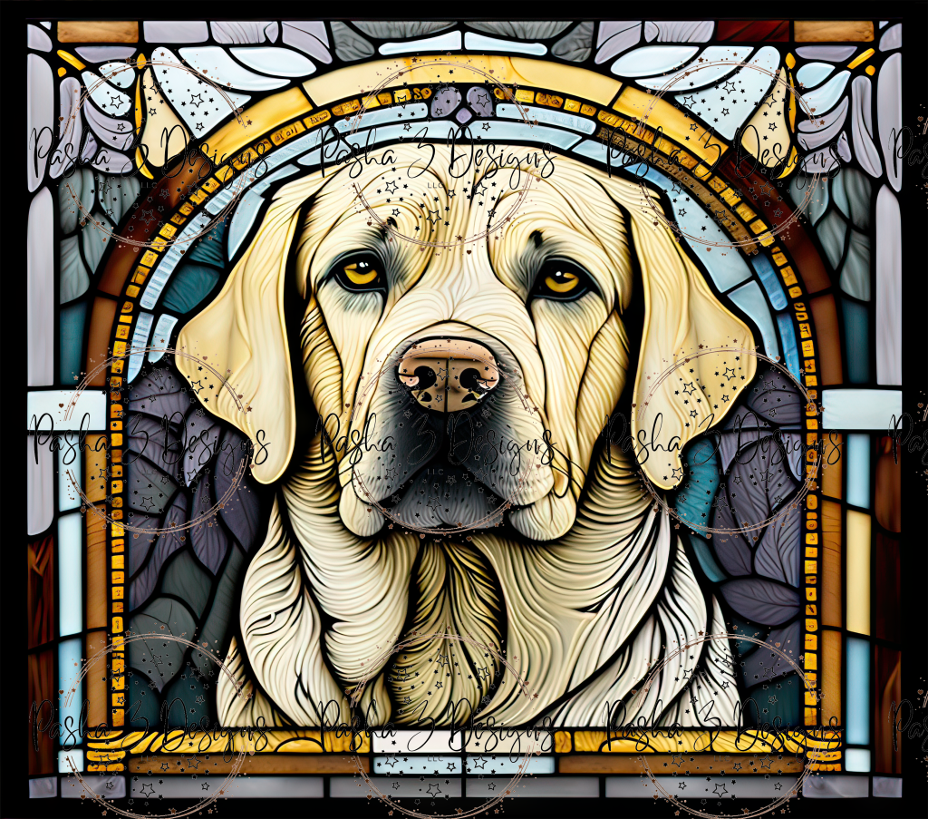 Tw413 Yellow Lab Stained Glass