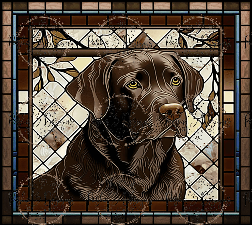 Tw444 Chocolate Lab Stained Glass