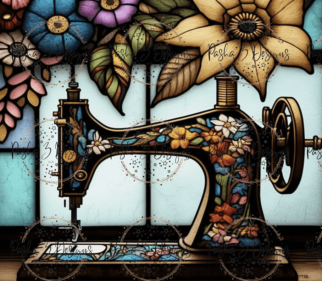 Tw492 Sewing Machine Stained Glass