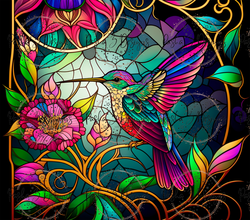 Tw94 Humming Bird Stained Glass
